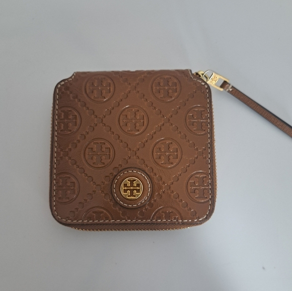 Tory Burch T Monogram Leather Bi-fold wallet Moose - Picture 3 of 7